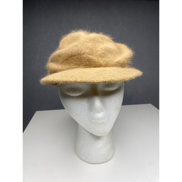 Cheveux Fuzzy Hat‎ with Brim Tan - Newspaper Boy Style - One Size Fits Most main image 9